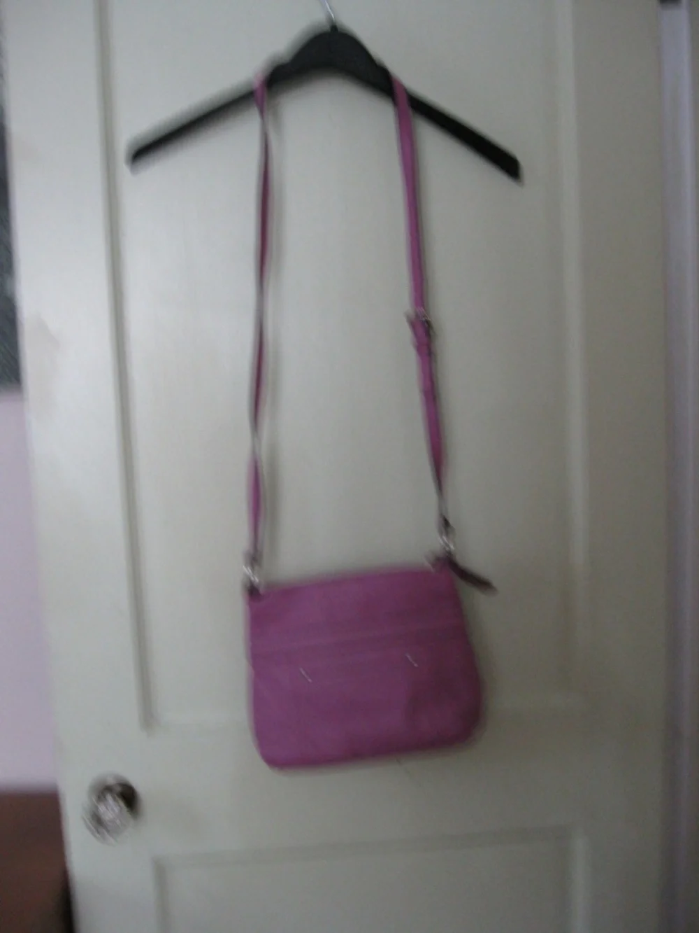 B. Makowsky purple leather crossbody handbag